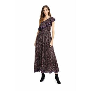 Free People What About Love Size L Floral Maxi Dress Ruffle Belted